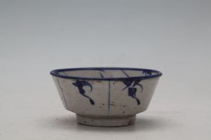 000320青花灵芝花卉纹碗