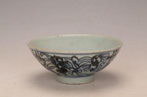 000427青花双喜花卉纹碗