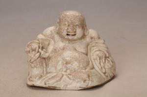 001328白釉布袋弥勒佛坐像