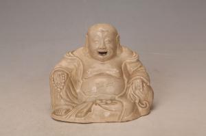 001334白釉弥勒佛坐像