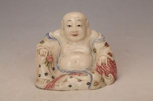 001335大窑五彩弥勒佛坐像