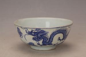 001129青花龙纹碗“玉记”款