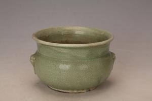 001172绿釉铺首耳石榴型炉