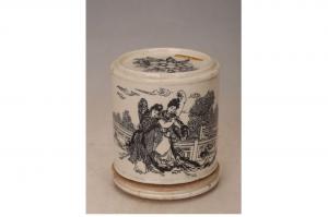 001190黑彩人物纹油灯