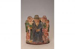 001192彩塑福禄寿壁瓶