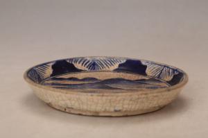 001198青花山水纹盘