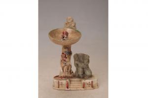 001185五彩贴塑人物油灯