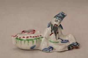 001524大窑五彩塑“李白醉酒”水滴“吴鸿发造”款