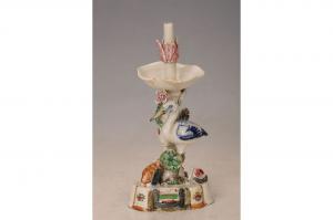 001576大窑五彩塑鹤烛插