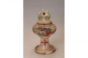 001580五彩花果纹挂壁油灯