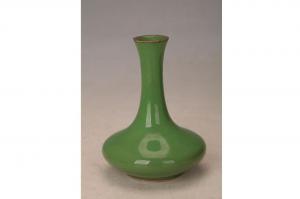 001581绿釉长颈饼瓶“如合”款