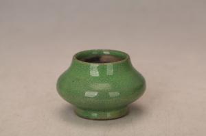 001497绿釉凸腹直口笔洗