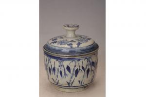 001591青花竹纹盖罐