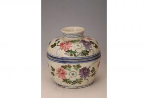 001636“永和”款大窑五彩花卉纹盖罐