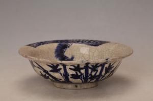 001203青花过墙竹纹折沿洗