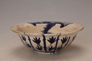 001217蓝彩竹纹碗