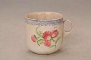 001254五彩花卉纹耳杯