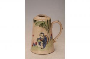 001268五彩人物纹煤油灯座