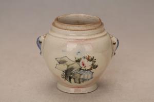 001291五彩花卉纹酱罐