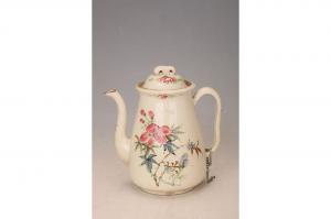 001654五彩花鸟纹把酒壶