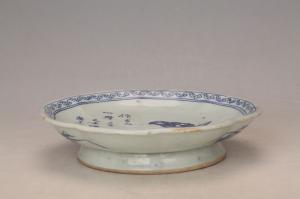 001764“仿古人”青花花鸟纹盘