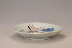 001780五彩花鸟纹花口盘“永和”款