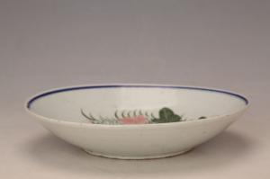 001794五彩荷池白鹅纹盘