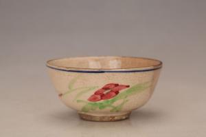 001833五彩花卉纹碗