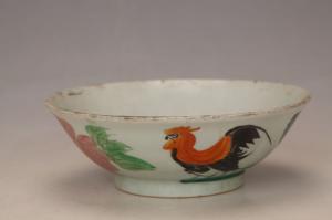 001850釉上彩公鸡纹碗