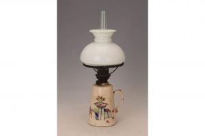 001869大窑五彩博古纹煤油灯