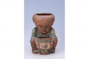 002156彩塑童子花盆