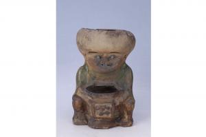 002157彩塑童子花盆