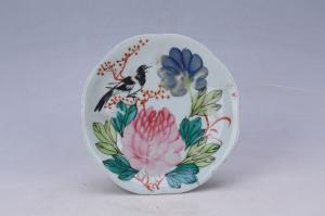 002189釉上彩花鸟纹盘