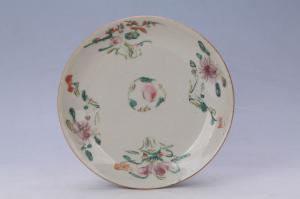 002211釉上彩四季花卉纹盘