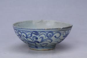002484青花双喜花卉纹碗