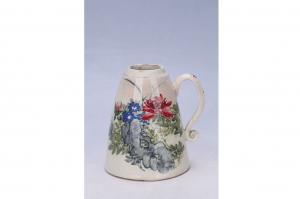 002713大窑五彩花卉纹油灯座