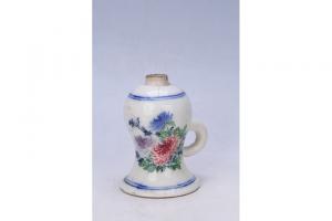 002714“诚记·永顺督造”款大窑五彩花卉纹油灯座