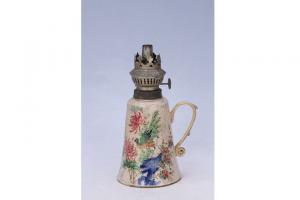 002720“丘松恩用”款大窑五彩花鸟纹油灯