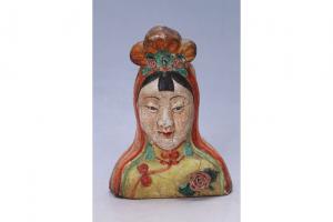 002740彩塑仕女壁瓶