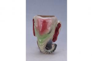 002744“陶玉峰”款五彩象首壁瓶