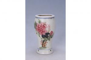 002760“百子千孙”大窑五彩花卉纹筷子筒