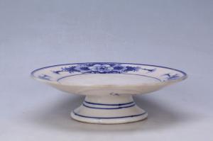 002794蓝彩花卉纹高足盘