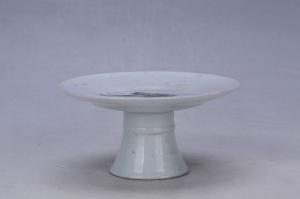 002803釉上彩山水纹高足盘