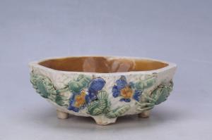 002811五彩贴塑蟹虾四足花盆