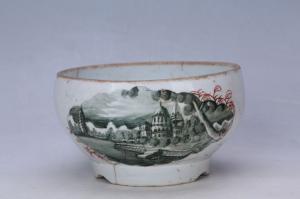 002834“振盛自置壬午”彩风景图钵