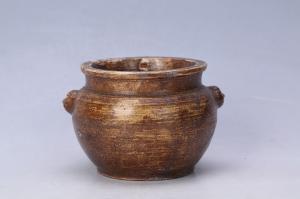 002638褐釉陶铺首炉