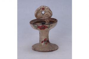 002648彩绘花卉纹油灯