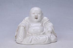 002665白釉弥勒佛坐像