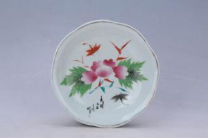 002943“永丰”“民国乙丑年冬作”款釉上彩花卉纹花口盘