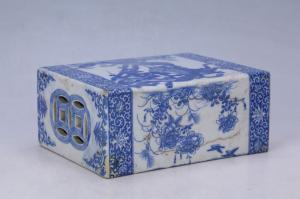 002889蓝彩凤纹方枕